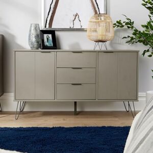 Home Source Acadia Sideboard Cabinet Industrial Cupboard Storage Furniture Drawers and Doors, Grey Home Source Acadia Sideboard Cabinet Industrial Cupboard Storage Furniture Drawers and Doors, Grey