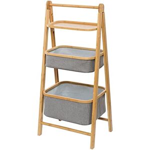 ASPECT Happer 3-Tier Folding Bamboo Frame Grey Fabric Storage Rack,Natural/Grey (44.5(W) x34.5(D) x97.5(H) cm) ASPECT Happer 3-Tier Folding Bamboo Frame Grey Fabric Storage Rack,Natural/Grey (44.5(W) x34.5(D) x97.5(H) cm)