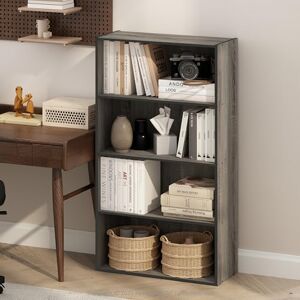 Furinno SIMPLE Book Shelf, 4-Tier Bookshelf, Bookcase with Open Shelf, 9.4 x 23.6 x 41.7, for Living Room, Bedroom, Home Office, French Oak Furinno SIMPLE Book Shelf, 4-Tier Bookshelf, Bookcase with Open Shelf, 9.4 x 23.6 x 41.7, for Living Room, Bedroom, Home Office, French Oak