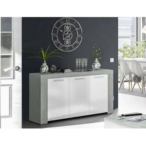 Dmora Highboard Bellevue, Modern sideboard with 3 doors, Living room buffet, TV cabinet, Sideboard for living room, 144x42h80 cm, Concrete Dmora Highboard Bellevue, Modern sideboard with 3 doors, Living room buffet, TV cabinet, Sideboard for living room, 144x42h80 cm, Concrete