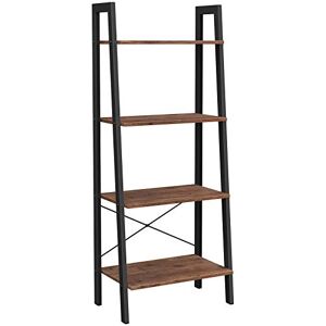 VASAGLE Ladder Shelf, 4-Tier Bookshelf, Bookcase, for Living Room, Bedroom, Kitchen, Home Office, Industrial Style, Steel Frame, Hazelnut Brown and Black LLS044B03 VASAGLE Ladder Shelf, 4-Tier Bookshelf, Bookcase, for Living Room, Bedroom, Kitchen, Home Office, Industrial Style, Steel Frame, Hazelnut Brown and Black LLS044B03