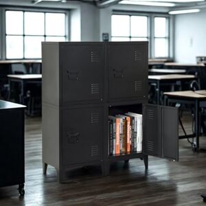 FurnitureR 1-Pack Black File Cabinet, Compact and Modern Design, Durable Metal Construction, Ideal for Home and Office, Removable Shelf for Customizable Storage FurnitureR 1-Pack Black File Cabinet, Compact and Modern Design, Durable Metal Construction, Ideal for Home and Office, Removable Shelf for Customizable Storage