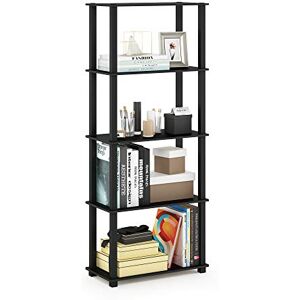 Furinno TURN-S-TUBE Book Shelf, 5-Tier Toolless Storage Shelves with Square Tubes, Shelving Unit for Organization and Storage for Living Room, Home Office, Americano Furinno TURN-S-TUBE Book Shelf, 5-Tier Toolless Storage Shelves with Square Tubes, Shelving Unit for Organization and Storage for Living Room, Home Office, Americano
