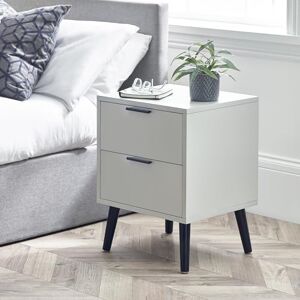 Julian Bowen Alba 2 Drawer Bedside-Soft Close, Rubberwood, Grey, One size Julian Bowen Alba 2 Drawer Bedside-Soft Close, Rubberwood, Grey, One size