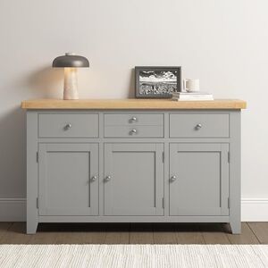 Seconique Windsor 3 Door 3 Drawer Sideboard in Pebble Grey/Oak Seconique Windsor 3 Door 3 Drawer Sideboard in Pebble Grey/Oak