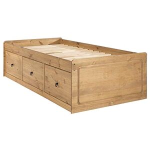 Home Source Corona Cabin Bed, Single 3ft Solid Wood, 3 Drawer Storage Bed, Waxed Pine Home Source Corona Cabin Bed, Single 3ft Solid Wood, 3 Drawer Storage Bed, Waxed Pine