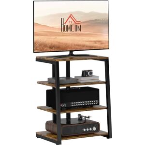 HOMCOM HiFi Stand, 4-Tier Media Storage Shelf with Adjustable Shelves, Power Strip Rack for Router, Record Player, Printer, Industrial TV Stand for up to 28 Inch TVs, Rustic Brown HOMCOM HiFi Stand, 4-Tier Media Storage Shelf with Adjustable Shelves, Power Strip Rack for Router, Record Player, Printer, Industrial TV Stand for up to 28 Inch TVs, Rustic Brown