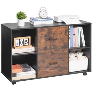 VEVOR 2 Drawer Wooden File Cabinet, Mobile Filing Cabinet with Open Shelves, Lateral Rolling File Storage with Lockable Wheels, Modern Free Standing Printer Stand for Home, Office, School, Black VEVOR 2 Drawer Wooden File Cabinet, Mobile Filing Cabinet with Open Shelves, Lateral Rolling File Storage with Lockable Wheels, Modern Free Standing Printer Stand for Home, Office, School, Black