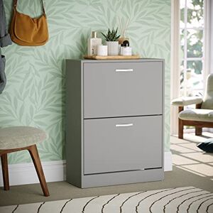 Vida Designs 2 Drawer Shoe Cabinet Cupboard Shoe Storage Pull Down Shoe Organisation Storage Organiser Wooden Furniture Unit (Grey) Vida Designs 2 Drawer Shoe Cabinet Cupboard Shoe Storage Pull Down Shoe Organisation Storage Organiser Wooden Furniture Unit (Grey)