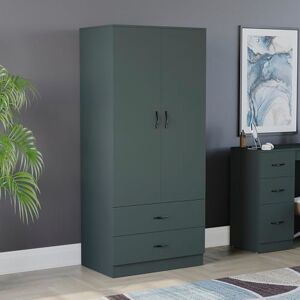 Vida Designs Riano Wardrobe, With Shelf & Hanging Rail Bedroom Storage Furniture (Jasper Green, 2 Door & 2 Drawer) Vida Designs Riano Wardrobe, With Shelf & Hanging Rail Bedroom Storage Furniture (Jasper Green, 2 Door & 2 Drawer)