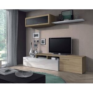 Dmora Living Room TV Cabinet, Reversible Living Room Set (Cornerable), with Two Doors, Wall Unit and Shelf, 44 x 200 x 41 cm Dmora Living Room TV Cabinet, Reversible Living Room Set (Cornerable), with Two Doors, Wall Unit and Shelf, 44 x 200 x 41 cm