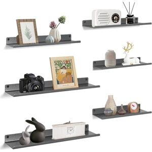 Uten Floating Shelves, Rustic Iron Wall Shelves Set of 6, Decorative Photo Book Display Shelves for Bedroom, Living Room, Kitchen, Bathroom and Office, Gray with Silver Specks Uten Floating Shelves, Rustic Iron Wall Shelves Set of 6, Decorative Photo Book Display Shelves for Bedroom, Living Room, Kitchen, Bathroom and Office, Gray with Silver Specks