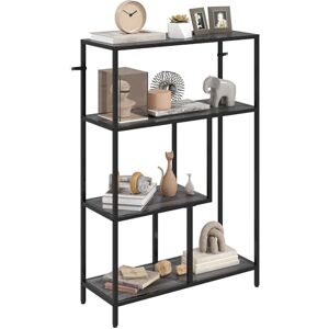 HOMCOM 4-Tier Bookshelf, Industrial Bookcase with Metal Frame, Storage Shelving Unit, Freestanding Shelves for Home Office, Study, Living Room, Bedroom, Charcoal Grey HOMCOM 4-Tier Bookshelf, Industrial Bookcase with Metal Frame, Storage Shelving Unit, Freestanding Shelves for Home Office, Study, Living Room, Bedroom, Charcoal Grey