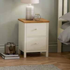 Julian Bowen Coxmoor Bedside Table – 2 Drawer Wood Nightstand, Rustic Cream End Table for Bedroom and Living Room, 55x35cm – Ivory and Oak Julian Bowen Coxmoor Bedside Table – 2 Drawer Wood Nightstand, Rustic Cream End Table for Bedroom and Living Room, 55x35cm – Ivory and Oak