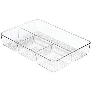 InterDesign iDesign 49050 Make Up Organiser Tray, Structured Plastic Drawer Organiser for Make Up with 4 Compartments, Divided Make Up Storage Tray for Bathroom or Dressing Table, Clear InterDesign iDesign 49050 Make Up Organiser Tray, Structured Plastic Drawer Organiser for Make Up with 4 Compartments, Divided Make Up Storage Tray for Bathroom or Dressing Table, Clear