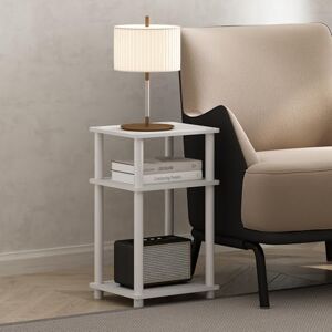 Furinno JUST Night Stand, 3-Tier Turn-N-Tube Nightstand, Toolless Bedside Table, End Table, Side Table with Open Storage for Bedroom, Living Room, White Furinno JUST Night Stand, 3-Tier Turn-N-Tube Nightstand, Toolless Bedside Table, End Table, Side Table with Open Storage for Bedroom, Living Room, White