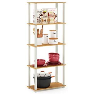 Furinno TURN-S-TUBE Book Shelf, 5-Tier Toolless Storage Shelves with Square Tubes, Shelving Unit for Organization and Storage for Living Room, Home Office, Beech Furinno TURN-S-TUBE Book Shelf, 5-Tier Toolless Storage Shelves with Square Tubes, Shelving Unit for Organization and Storage for Living Room, Home Office, Beech