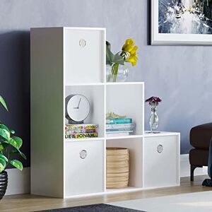 Vida Designs Durham Staircase Bookcase Shelves Storage Organiser Living Room Furniture (6 Cube & 3 White Baskets, White) Vida Designs Durham Staircase Bookcase Shelves Storage Organiser Living Room Furniture (6 Cube & 3 White Baskets, White)