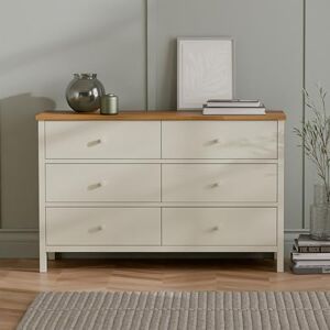 Julian Bowen Coxmoor Chest of Drawers – Wooden Dresser with 6 Drawers, Cream Sideboard for Bedroom and Living Room, 120x40x74cm – Ivory and Oak Julian Bowen Coxmoor Chest of Drawers – Wooden Dresser with 6 Drawers, Cream Sideboard for Bedroom and Living Room, 120x40x74cm – Ivory and Oak