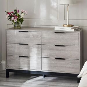 Julian Bowen Bali 6 Drawer Wide Chest-Grey Oak, 77 X 120 X 40cm Julian Bowen Bali 6 Drawer Wide Chest-Grey Oak, 77 X 120 X 40cm