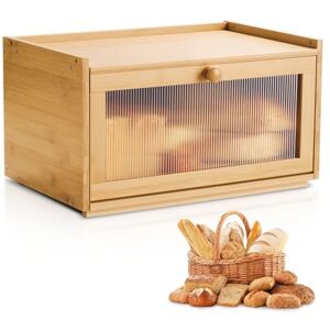 Succebuy Natural Bamboo Bread Box - Kitchen Counter Storage - Large Capacity Succebuy Natural Bamboo Bread Box - Kitchen Counter Storage - Large Capacity