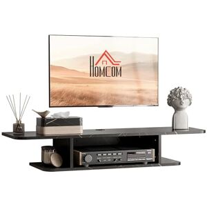 HOMCOM Floating TV Unit Stand for TVs up to 40", Wall Mounted Media Console with Storage Shelf, Entertainment Center, Black HOMCOM Floating TV Unit Stand for TVs up to 40", Wall Mounted Media Console with Storage Shelf, Entertainment Center, Black