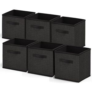 Nestl Cube Storage Bins, Foldable 6 Cube Storage Organizer Bins, Fabric Storage Cubes, Storage Basket with Handles, Black Closet Storage Bins, 11-Inch Cube Storage Bins for Bedroom, Playroom and More Nestl Cube Storage Bins, Foldable 6 Cube Storage Organizer Bins, Fabric Storage Cubes, Storage Basket with Handles, Black Closet Storage Bins, 11-Inch Cube Storage Bins for Bedroom, Playroom and More