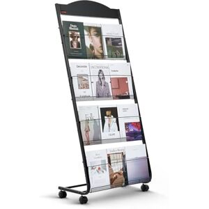 VEVOR Brochure Display Rack, 4-Tier Magazine Literature Display Stand with Wheels, Movable Floor Standing Magazine Rack, Heavy Duty Newspaper Catalog Holders for Shop Exhibitions Office Craft Fairs VEVOR Brochure Display Rack, 4-Tier Magazine Literature Display Stand with Wheels, Movable Floor Standing Magazine Rack, Heavy Duty Newspaper Catalog Holders for Shop Exhibitions Office Craft Fairs