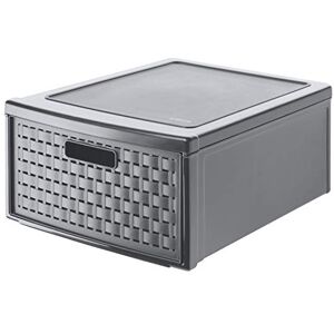 Rotho , Country, Drawer box 19.2l with 1 drawer in rattan-look, Plastic (PP) BPA-free, anthracite, groß/19,2l (45,0 x 34,0 x 20,0 cm) Rotho , Country, Drawer box 19.2l with 1 drawer in rattan-look, Plastic (PP) BPA-free, anthracite, groß/19,2l (45,0 x 34,0 x 20,0 cm)
