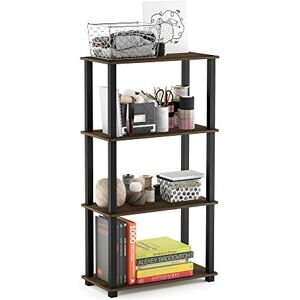 Furinno Turn-S-Tube 4-Tier Multipurpose Shelf Display Rack with Square Tube, Columbia Walnut/Black Furinno Turn-S-Tube 4-Tier Multipurpose Shelf Display Rack with Square Tube, Columbia Walnut/Black