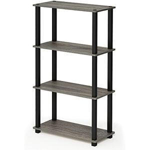 Furinno TURN-S-TUBE Storage Shelves, 4-Tier Book Shelf, Corner Shelf, Toolless Open Shelves, for Organization and Storage, Living Room, Garage, Home Office, French Oak Furinno TURN-S-TUBE Storage Shelves, 4-Tier Book Shelf, Corner Shelf, Toolless Open Shelves, for Organization and Storage, Living Room, Garage, Home Office, French Oak