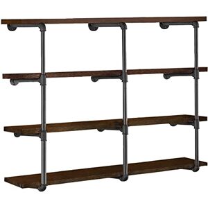 HITOMEN Industrial Iron Pipe Shelves, 3 Set 4-Tier, 42" Tall, 12" Depth, DIY Open Bookshelf Bookcase, Wall Mounted Vintage Retro Shelving, Rustic Farmhouse Pantry Kitchen Storage, Black Shelf Brackets HITOMEN Industrial Iron Pipe Shelves, 3 Set 4-Tier, 42" Tall, 12" Depth, DIY Open Bookshelf Bookcase, Wall Mounted Vintage Retro Shelving, Rustic Farmhouse Pantry Kitchen Storage, Black Shelf Brackets