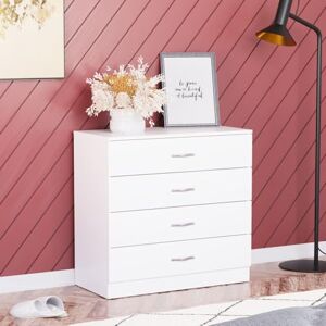 Vida Designs Riano 4 Drawer Chest of Drawers, Metal Handles & Runners, Anti-Bowing Drawer Support, Bedroom, Nursery Furniture, White Vida Designs Riano 4 Drawer Chest of Drawers, Metal Handles & Runners, Anti-Bowing Drawer Support, Bedroom, Nursery Furniture, White