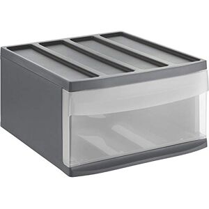 Rotho Systemix drawer box 1 drawer, plastic (PP) BPA-free, anthracite/transparent, L (39.5 x 34 x 20.3 cm) Rotho Systemix drawer box 1 drawer, plastic (PP) BPA-free, anthracite/transparent, L (39.5 x 34 x 20.3 cm)