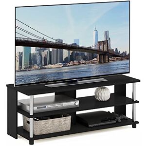 Furinno 3-Tier Stand for TV up to 48, Engineered Wood, Americano/Stainless Steel, 39.4 (D) x 104.4 (W) x 40.1 (H) cm Furinno 3-Tier Stand for TV up to 48, Engineered Wood, Americano/Stainless Steel, 39.4 (D) x 104.4 (W) x 40.1 (H) cm