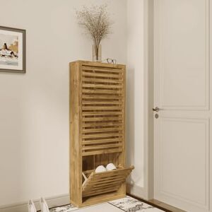 Home Source 3 Tier Shoe Cabinet – Modern Tall Shoe Storage Cupboard for 18 Pairs – Space-Saving 3 Door Flip-Down Shoe Rack for Hallway, Bedroom or Porch – Durable Wooden Shoe Organiser in Oak Finish Home Source 3 Tier Shoe Cabinet – Modern Tall Shoe Storage Cupboard for 18 Pairs – Space-Saving 3 Door Flip-Down Shoe Rack for Hallway, Bedroom or Porch – Durable Wooden Shoe Organiser in Oak Finish