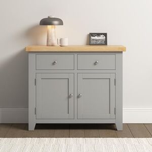 Seconique Windsor 2 Door 2 Drawer Sideboard in Pebble Grey/Oak Seconique Windsor 2 Door 2 Drawer Sideboard in Pebble Grey/Oak