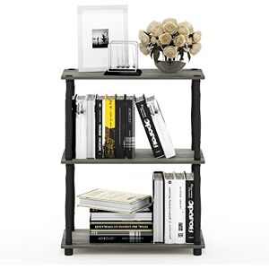 Furinno Toolless Shelves, Wood, French Oak Grey/Black, one size, 3 Tier Furinno Toolless Shelves, Wood, French Oak Grey/Black, one size, 3 Tier