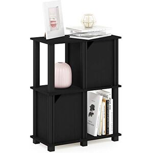 Furinno Brahms 3-Tier Storage Shelf with 2 Doors, Black Oak/Black Furinno Brahms 3-Tier Storage Shelf with 2 Doors, Black Oak/Black