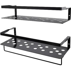 Uten Floating Shelves Iron Wall Mounted Shelf with Towel Bar, Decorative Iron Floating Shelf Set of 2 for Bedroom, Bathroom, Living Room, Kitchen, Black Uten Floating Shelves Iron Wall Mounted Shelf with Towel Bar, Decorative Iron Floating Shelf Set of 2 for Bedroom, Bathroom, Living Room, Kitchen, Black