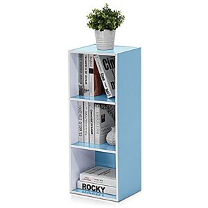 Furinno Luder 3-Tier Open Shelf Bookcase, White/Light Blue Furinno Luder 3-Tier Open Shelf Bookcase, White/Light Blue