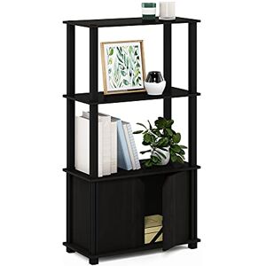 Furinno Brahms 4-Tier Multipurpose Display Shelf with Door, Espresso/Black Furinno Brahms 4-Tier Multipurpose Display Shelf with Door, Espresso/Black