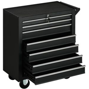 DURHAND 7-Drawer Rolling Tool Chest on Wheels, Lockable Tool Cabinet with Side Handle, Metal Tool Box Trolley for Garage, Workshop, Matte Black DURHAND 7-Drawer Rolling Tool Chest on Wheels, Lockable Tool Cabinet with Side Handle, Metal Tool Box Trolley for Garage, Workshop, Matte Black