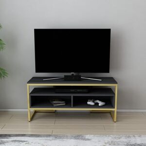 Hanah Home Glamorous TV Stand, Gold & Anthracite, 110 x 35 x 49.9 cm, 100% Melamine Coated Particle Board, 18 mm Thick, Stylish & Functional for Modern Living Rooms Hanah Home Glamorous TV Stand, Gold & Anthracite, 110 x 35 x 49.9 cm, 100% Melamine Coated Particle Board, 18 mm Thick, Stylish & Functional for Modern Living Rooms