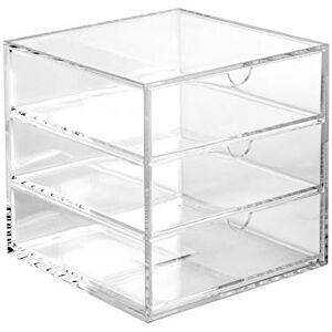 Osco Clear Acrylic Cube – 3 Drawer Small Item Storage, Stackable Compact Organiser for Lego, Makeup and Jewellery – Not A4 Size – 16.5cm x 16.5cm (6.5 x 6.5 Inch) Osco Clear Acrylic Cube – 3 Drawer Small Item Storage, Stackable Compact Organiser for Lego, Makeup and Jewellery – Not A4 Size – 16.5cm x 16.5cm (6.5 x 6.5 Inch)
