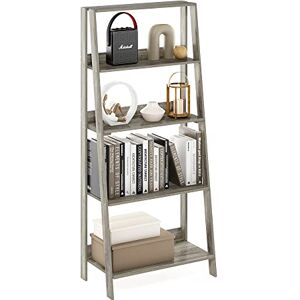 Furinno LADDER Book Shelf, 5-Tier Ladder Shelf, Bookshelf, Display Storage Shelves, 13 x 23.6 x 53.5, for Living Room, Home Office, Grey Oak Furinno LADDER Book Shelf, 5-Tier Ladder Shelf, Bookshelf, Display Storage Shelves, 13 x 23.6 x 53.5, for Living Room, Home Office, Grey Oak