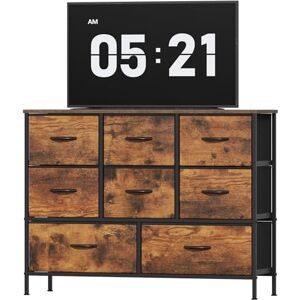 Feonase Chest of Drawers, Bedroom Dresser with 8 Fabric Drawers, Metal Frame & MDF Wood Top, Adjustable Feet, Storage Organizer Unit for Bedroom, Closet, Living Room, Hallway, Rustic Brown Feonase Chest of Drawers, Bedroom Dresser with 8 Fabric Drawers, Metal Frame & MDF Wood Top, Adjustable Feet, Storage Organizer Unit for Bedroom, Closet, Living Room, Hallway, Rustic Brown