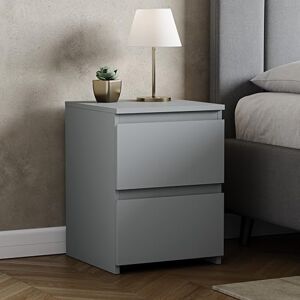 Vida Designs Denver 2 Drawer Large Bedside Cabinet Bedroom Storage Chest, Modern Nightstand End Table H48 x W39.5 x D 39.5 cm (Grey) Vida Designs Denver 2 Drawer Large Bedside Cabinet Bedroom Storage Chest, Modern Nightstand End Table H48 x W39.5 x D 39.5 cm (Grey)