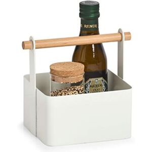 Zeller 27386 Carry Basket Metal/Wood White Approx. 14.3 x 13 x 16 cm Storage in Kitchen and Bathroom Decoration Zeller 27386 Carry Basket Metal/Wood White Approx. 14.3 x 13 x 16 cm Storage in Kitchen and Bathroom Decoration