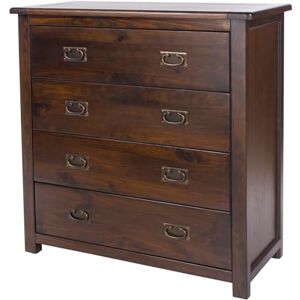 Home Source Denver Chest of Drawers Cabinet, Solid Pine Dresser Bedroom Storage, 4 Drawer Home Source Denver Chest of Drawers Cabinet, Solid Pine Dresser Bedroom Storage, 4 Drawer